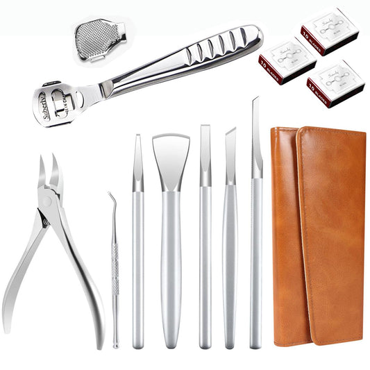 Pedicure Kit Ingrown Toenail Removal Kit Pedicure Tools for Feet with Callus Shaver Pedicure Set Stainless Steel Ingrown Toenail Tool Foot Care Callus Remover (40 Pcs Set)