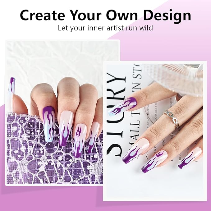 JODSONE 10ml Gel Polish Nail Art Gel Liner Dark Purple Need U V Lamp Cured at Home Salon Design Gift for Girls