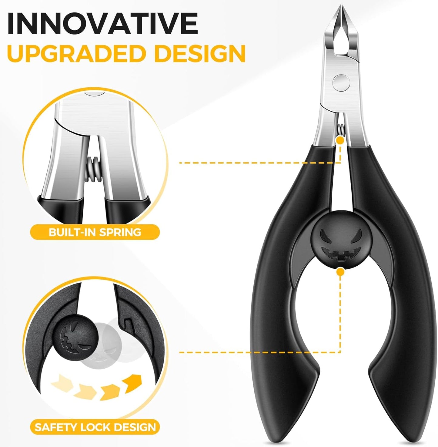 Ingrown Toenail Clippers for Seniors Thick Toenails, Straight Nail Clipper for Men, Heavy Duty Toe Nail Clippers for Thick Nails with Wide Jaw Opening, Professional Ingrown Toenail Removal Kit