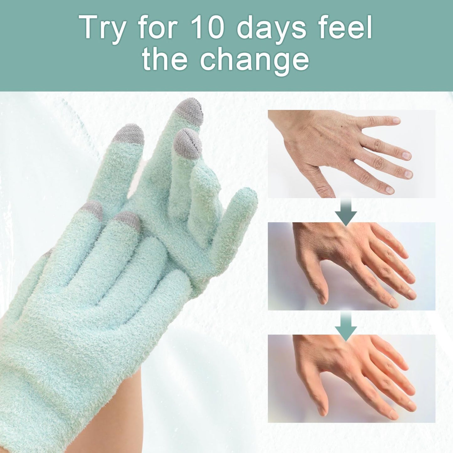 Moisturizing Gloves for Dry Hands, Touchscreen Silicone Gloves Reusable Spa Hydrating Gloves for Women Hand Care Cracked Skin