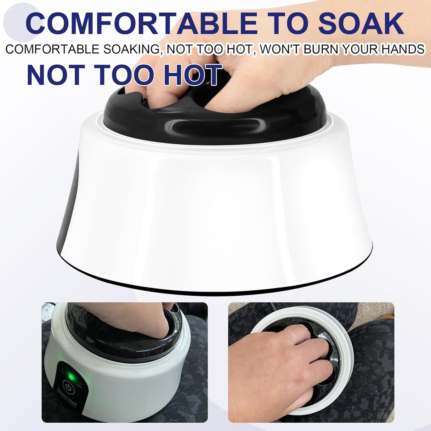 Soak off Bowl, Electric Nail Soaking Bowl for Acrylic Nails Gel Polish Remover, with Stainless Steel Silver Cuticle Pusher