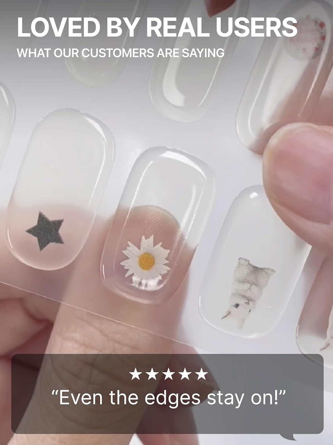 UUUUUU Semi Cured Gel Nail Strips | Salon-Quality | UV Free Gel Nail Wraps for Women | Easy Peel&Stick | Long-Lasting up to 14 Days | 28 Strips Set+File & Wipes | Gift-Ready (UGN105 Birthday Girl)