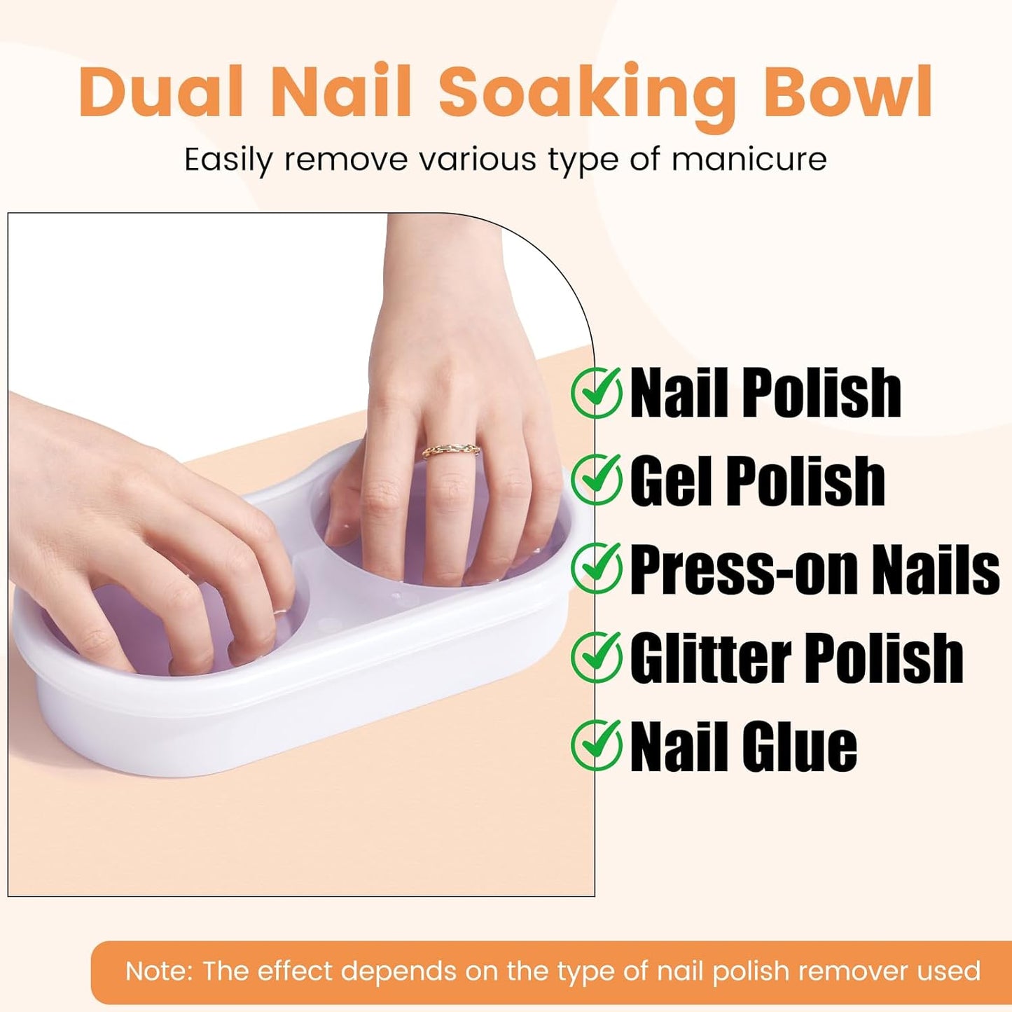 Dual Nail Soaking Bowl Acetone Proof: Soak Off Gel Nail Polish Dip Powder Remover Bowl- Cut the Soaking Time in Half Manicure Bowl for Salon Home