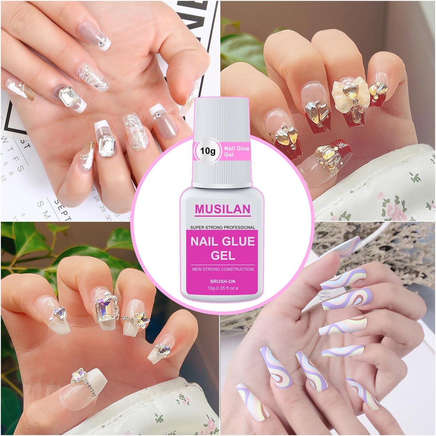 New Upgrade Nail Glue and Glue Remover Kit,Super Strong Nail Gel for Press On Acrylic Nails Tips and Quickly Nail Removes for Long Lasting Fake Acrylic Gel Kit