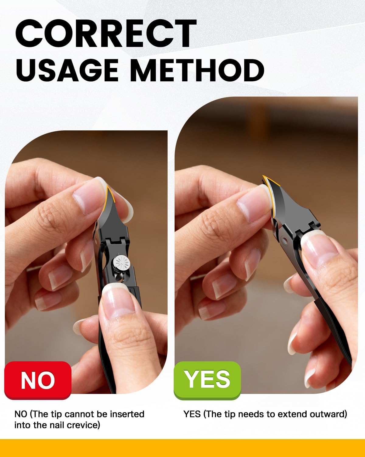 BEZOX Curved Toe Nail Clippers for Ingrown & Thick Nails - Stylish Heavy Duty Toenails Clipper for Seniors, Angled Precision Blade Fingernails Clipper - Black