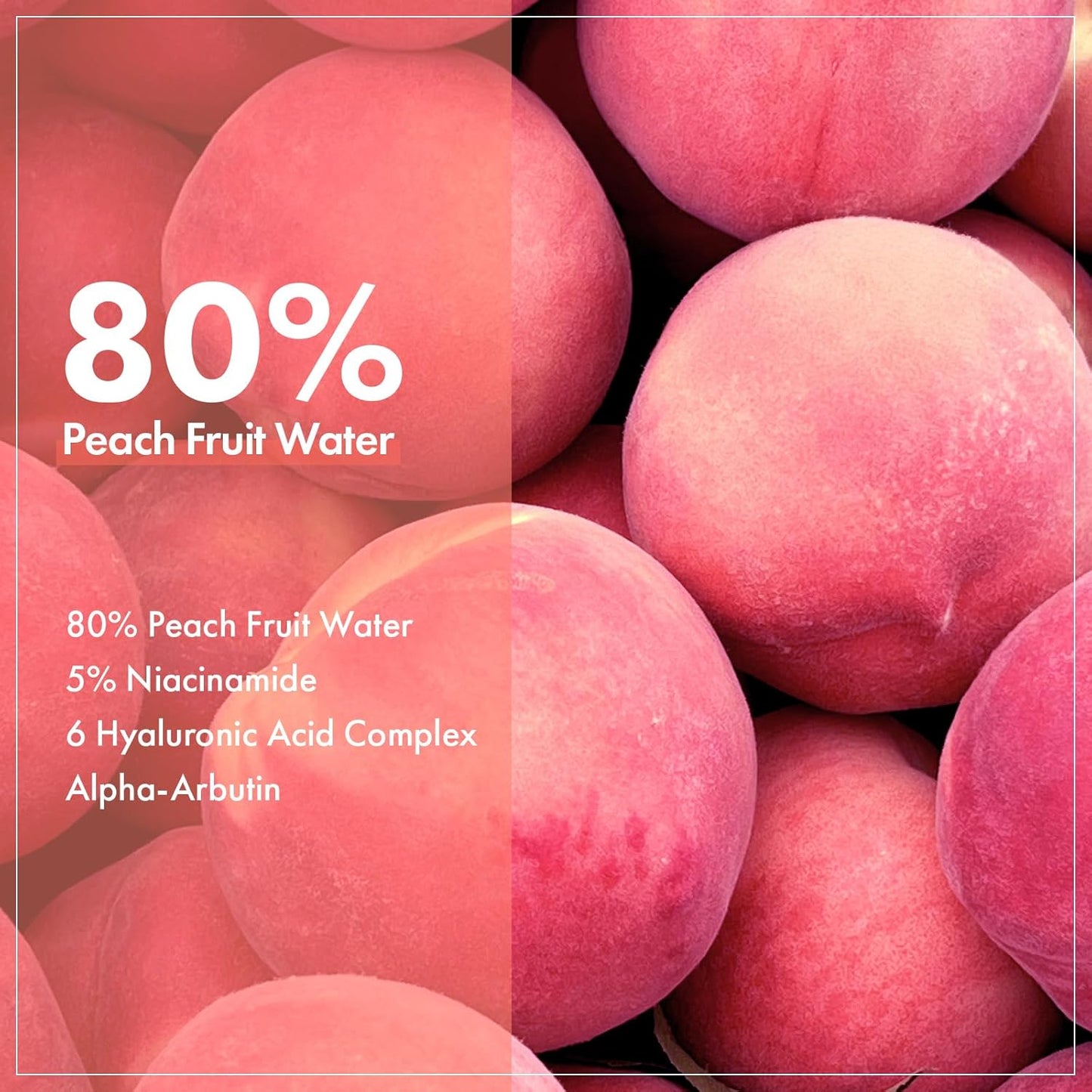 TOSOWOONG Peach 80 Niacin Serum, 5% Niacinamide, Alpha-Arbutin, Vitamin B12, Glass Skin, Hydrating Face Serum for Dark Spots, Pore Minimizer, Uneven Tone, Dullness, Korean Skincare, 33ml/1.11 fl. oz.