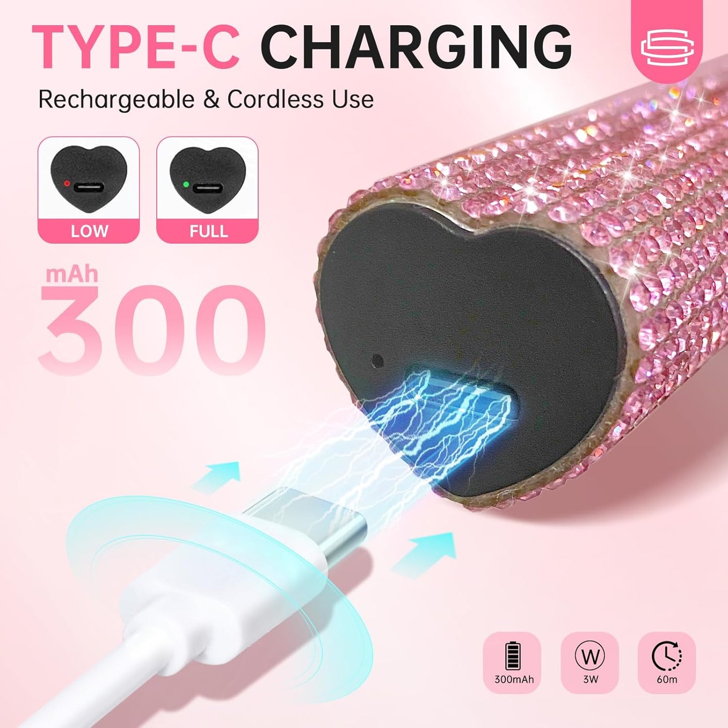 UV Light for Gel Nails, Handheld UV Nail Lamp, Portable LED Nail Lamp, Mini Nail Dryer, USB Nail Light for Fast Curing, Pink