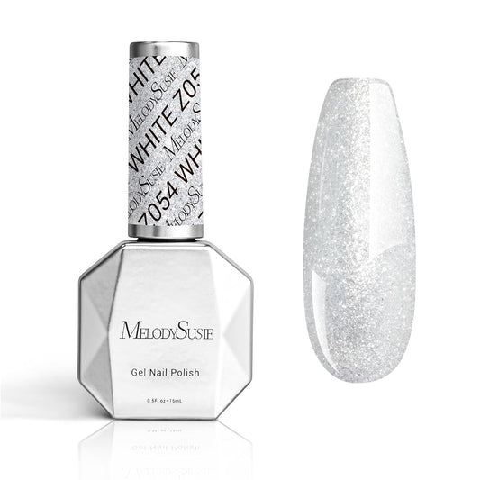 MelodySusie Thick White Glitter Gel Nail Polish,0.5fl oz Soak Off UV LED Sparkle Pure White Glitter Gel Polish Gift for Women Nail Art Manicure Salon DIY Nail Design Decoration at Home-z054