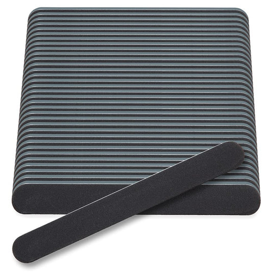 Flowery Disposable Nail File Cushion Core 180/400 Grit, Black, (Pack of 100)