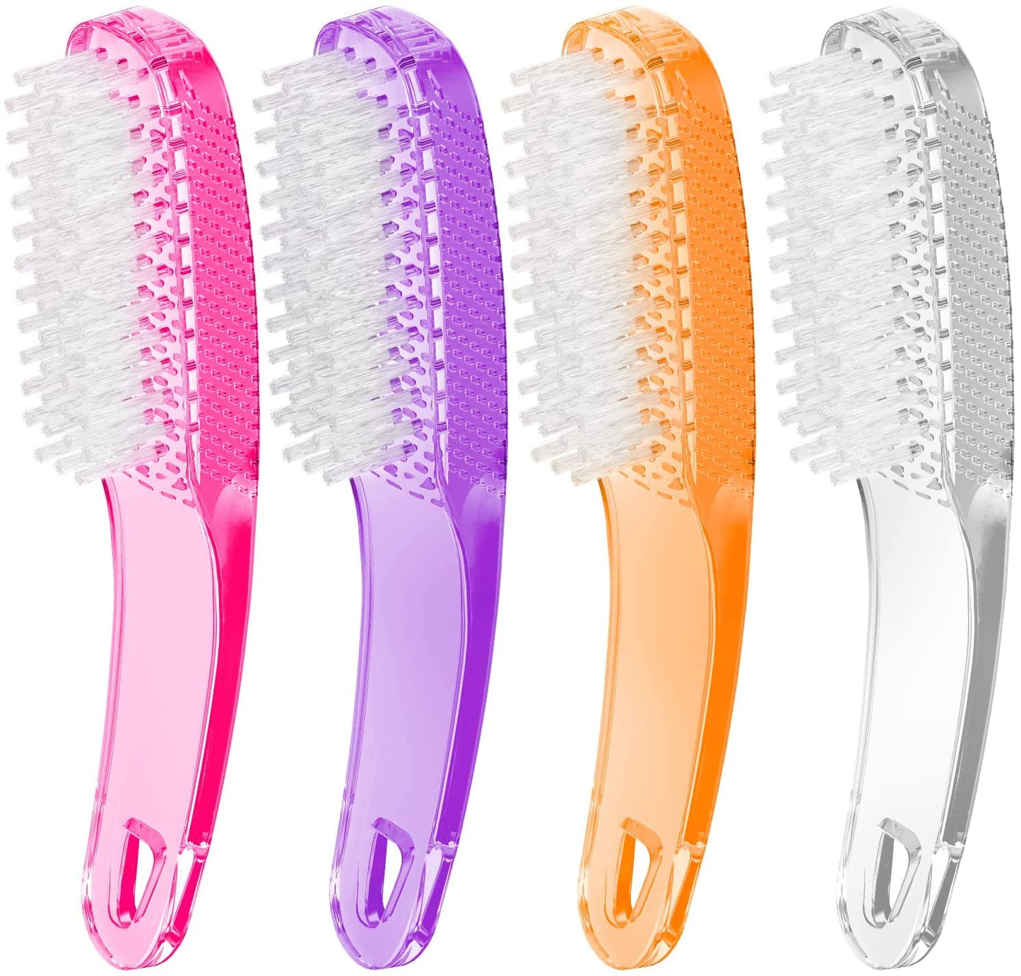 Nail Brush for Cleaning Fingernails, 4Pack Handle Grip Nail Brushes Fingernail Brush for Cleaning Nail Scrub Brush for Toes and Nails Women Men (Color1)