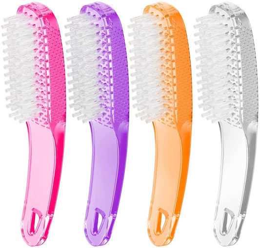 Nail Brush for Cleaning Fingernails, 4Pack Handle Grip Nail Brushes Fingernail Brush for Cleaning Nail Scrub Brush for Toes and Nails Women Men (Color1)