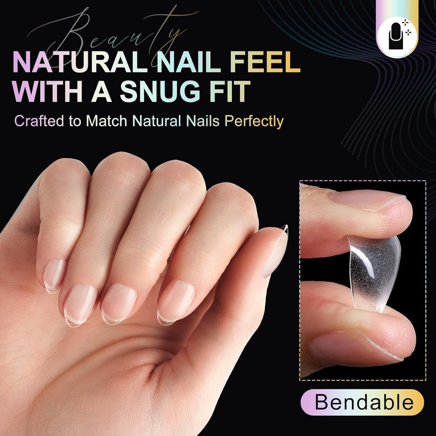 Extra Short Almond Nail Tips 240Pcs Full Cover Soft Gel Nail Tips Short Almond Shaped Nails Tips Soft Gelly Gel Clear Fake Nails Tip for Acrylic Nail Soak Off Home DIY Salon Nails 12 Sizes