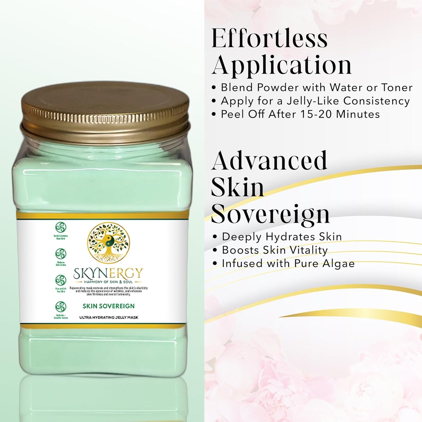 Skin Sovereign Jelly Face Mask | HydroGlo Jelly Mask for Skin Hydration | Radiance and Reduced Pigmentation | Vajafacial |12 Applications (30 Fl Oz)