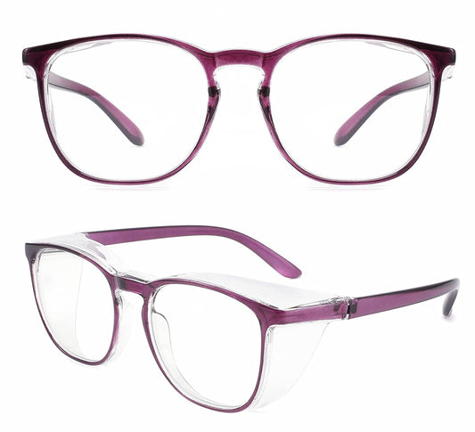 Alsenor Safety Glasses Anti Fog Goggles Protective Eyewear Blue Light Blocking Anti Dust UV Protection Glasses For Men Women (New-Purple)