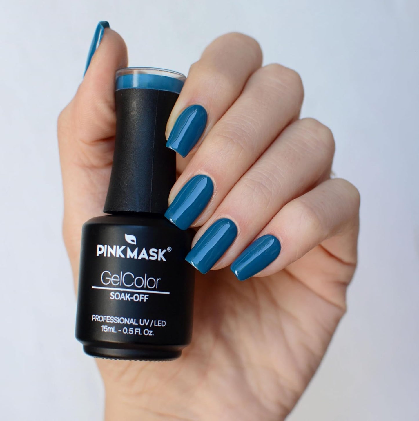 PINK MASK Gel Color Nail Polish Might Ocean 15ml / o.5 oz - UV/LED Gel Polish, Non Wipe, Long Lasting, Soak Off Formula