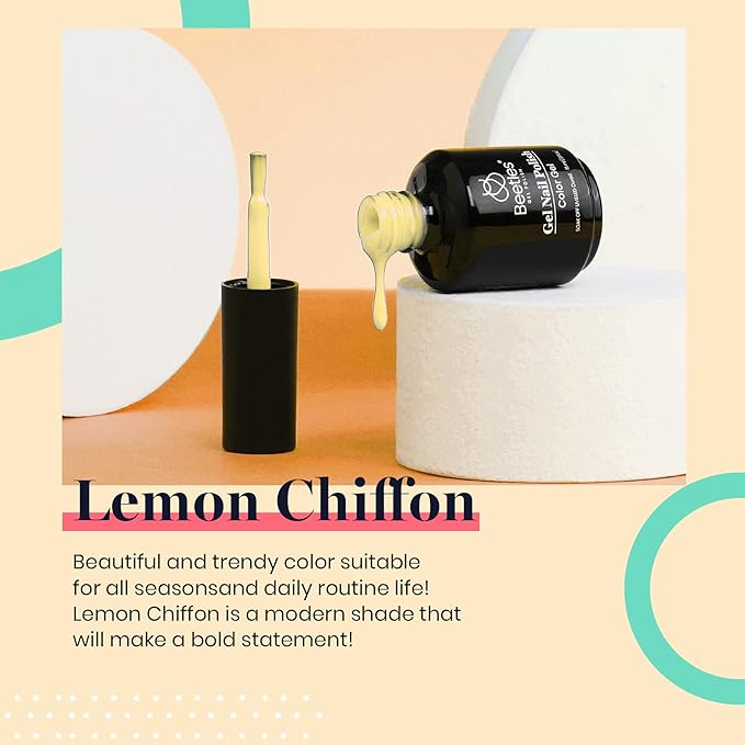 Beetles Pastel Gel Nail Polish 15ml Yellow Nail Polish Lemon Chiffon Cream Soak Off Uv Led Nail Lamp Nail Art Manicure Salon Diy Home Gel Colors Summer