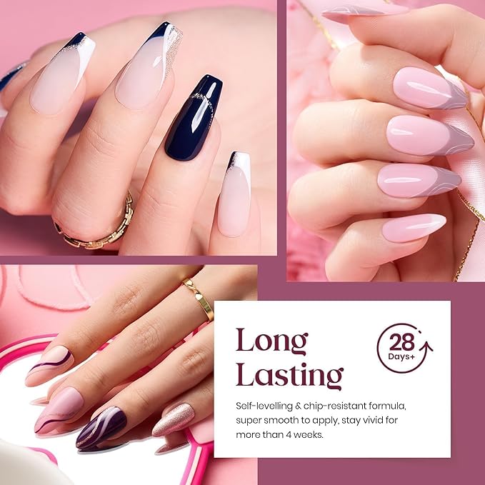 Beetles Winter Gel Polish Set 20 Colors Neutral Shimmer Red Nude Brown Gel Nail Polish Kit with Base Coat Matte Glossy Top Coat Soak off Uv Lamp Manicure Set Gift for Women Sophisticated Charm