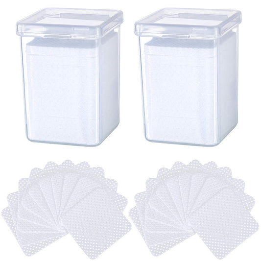 400 Pieces Eyelash Extension Glue Adhesive Wipes Cleaner Wiping Cloth Non-woven Fabric Wipes Removal Tool for Eyelash Extension Glue and Nail Polish Bottle