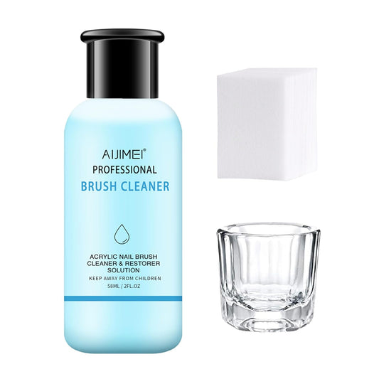 AIJIMEI Nail Brush Cleaner Gel Set Fast Cleaning Nail Brush Cleaner Easy To Use For Salons And Home Use Acrylic Nail Brush Cleaner Nail Art Brushes Cleaner, Paint Nail Brush Cleaner 1.96FL OZ