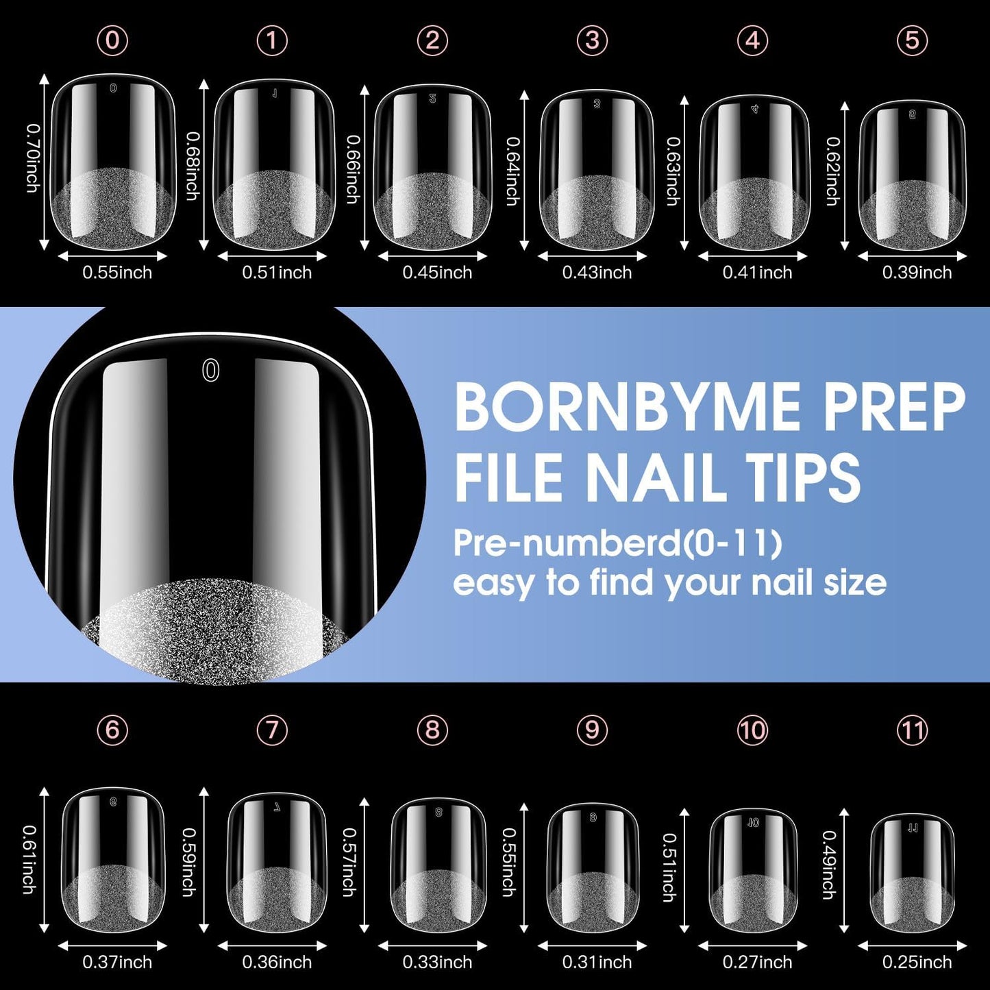 Short Square Soft Gel Nail Tips, BORNBYME 216 PCS Pre Buff Full Cover Shaped Nail Extenison Tips Half Matte Gel Nail Tips