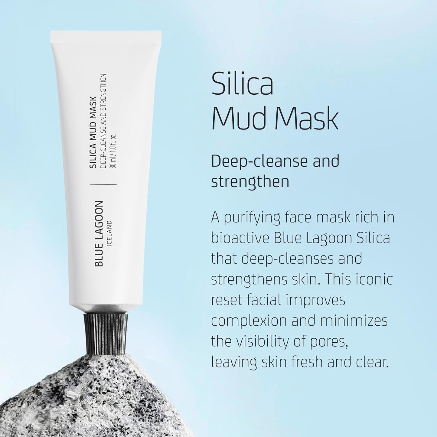 Blue Lagoon - Deep Cleansing Silica Face Mask For Enhanced Glow - Hydrating and Moisturizing Face Mask - Hydrating Mask Skin Care - Sustainable, Bioactive Icelandic Skincare (1 oz | 30 ml)