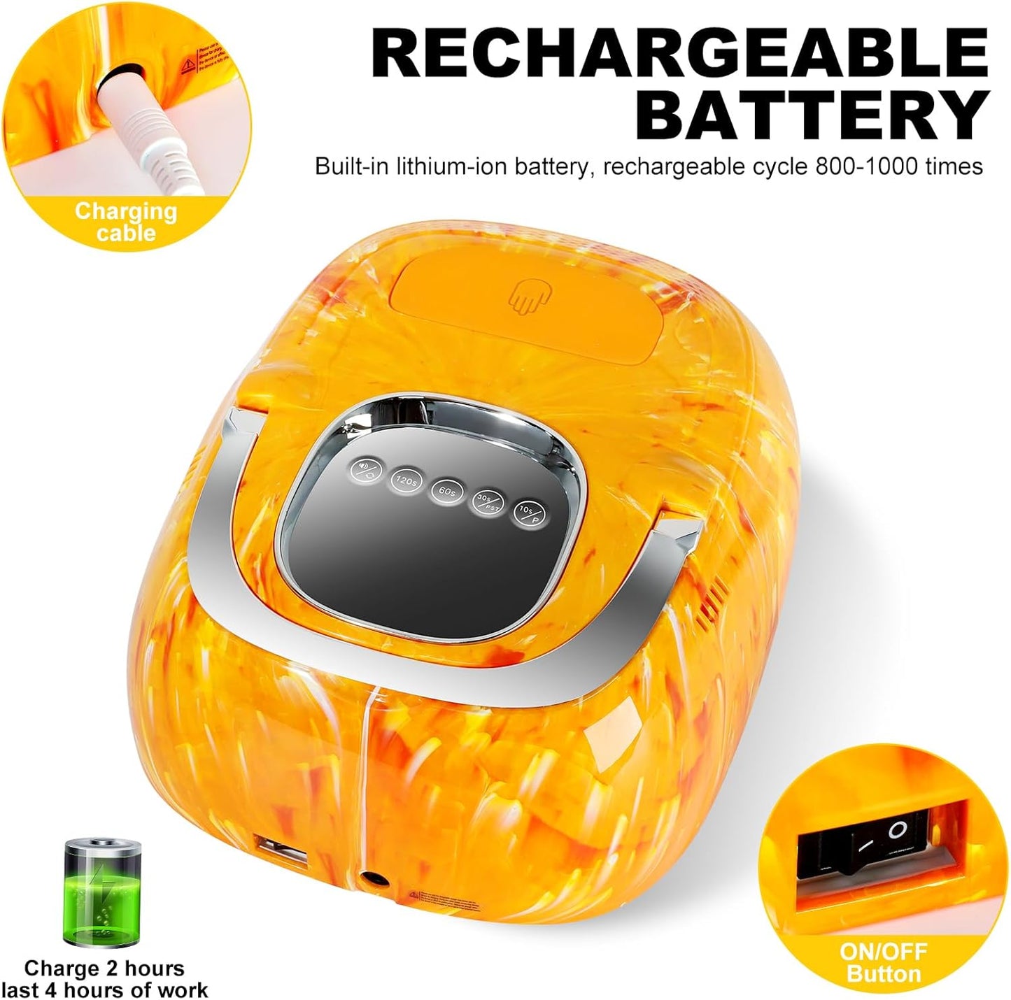 LimeGirl Cordless Nail Lamp, 72W Powerful UV LED Nail Dryer with Replaceable Lamp Beads & Battery, UV Light for Gel Polish, Rechargeable & Portable for Salon & Home (Rendering Orange, One Battery)