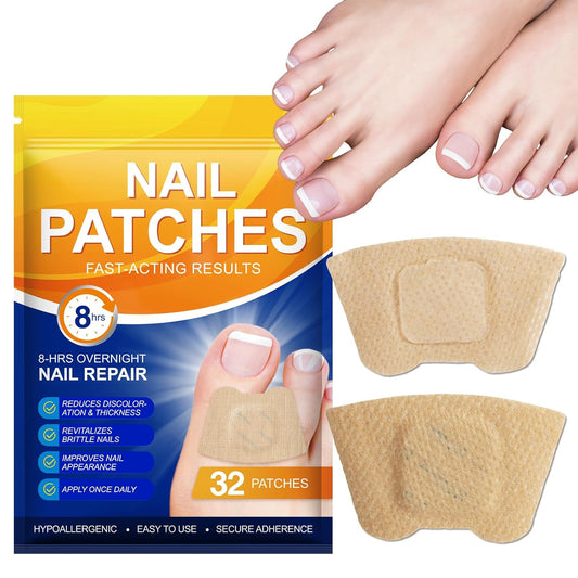 Toenail Treatment Extra Strength-8-Hrs Overnight Nail Repair,ingrown toenail treatment,Strengthens Brittle Nails,Improves Texture & Thickening Hypoallergenic Easy (32 Patch)