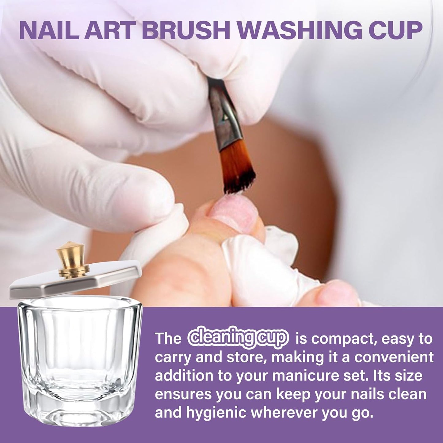 TOROKOM Acrylic Nail Brush Cleaner, 4 OZ Acrylic Brush Cleaner Nail Brush Cleaner Conditioner with Dappen Dish and Nail Cleaning Pads for Quickly Clean Gel Polish, Nail Extension Gel, Acrylic Nails