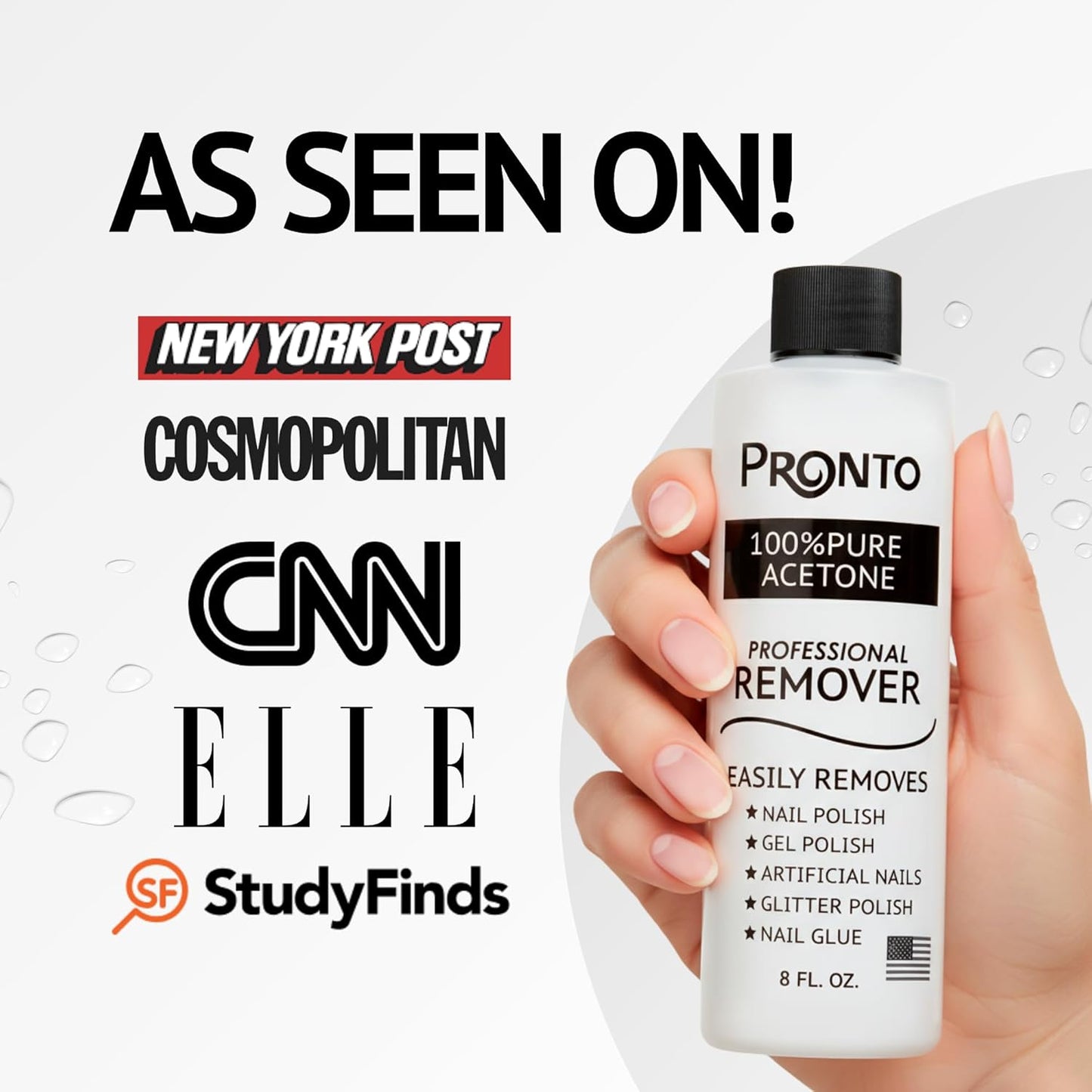 Pronto Pure Acetone 16 oz Nail Polish Remover Gel NailKit, Acrylic Nail Kit Including Cuticle pusher, Nail File, Nail Buffer, and Nail scraper- Ideal For Gel Nail Polish & Dip Powder Removal