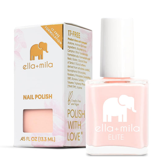ella+mila Professional, Quick Dry, Long-Lasting & Chip-Resistant Pink Nail Polishes (Barefoot - 0.45 fl oz)