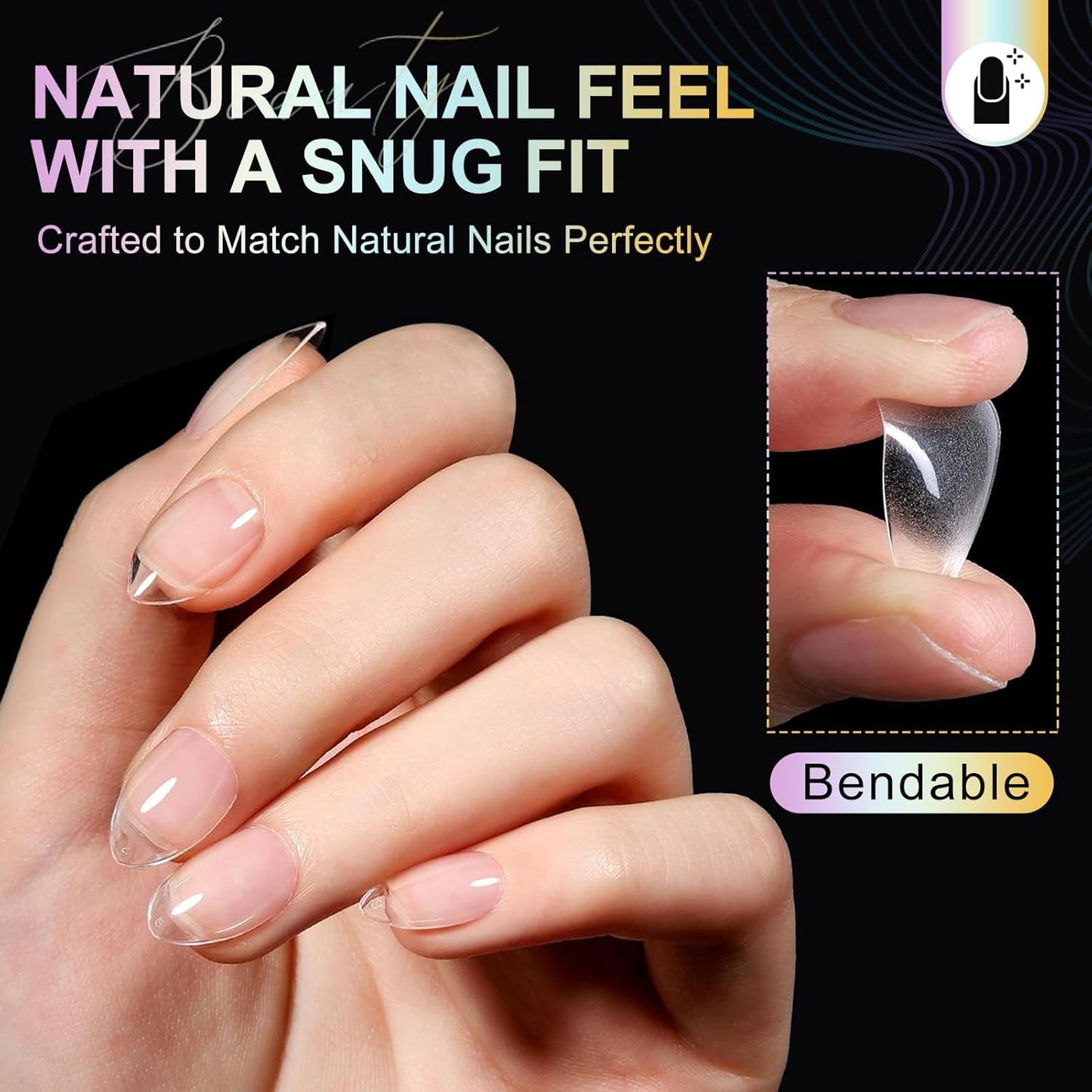 Short Almond Nail Tips 240Pcs Short Fake Nails Soft Press On Gel Nail Tips Pre-Shaped Half Matte Gelly Press on Fake Nails Tip for Acrylic Nail Tip Extension Home DIY & Salon Nails 12 Sizes