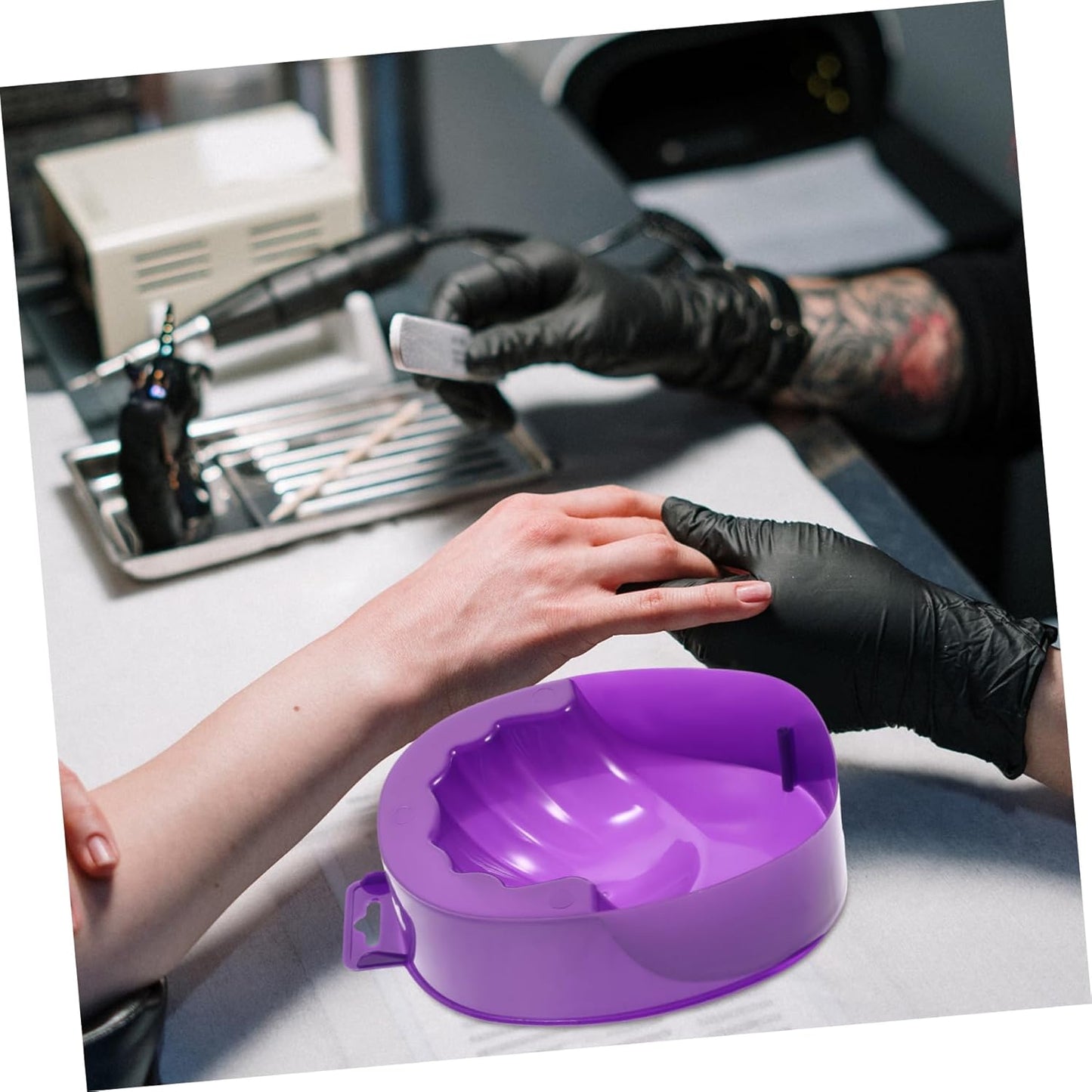 Nail Art Bowl Manicure Soaking Bowls Bubble Hand Soaking Bowl Rectangular Nail Care Bowl Plastic Material Easy to Use