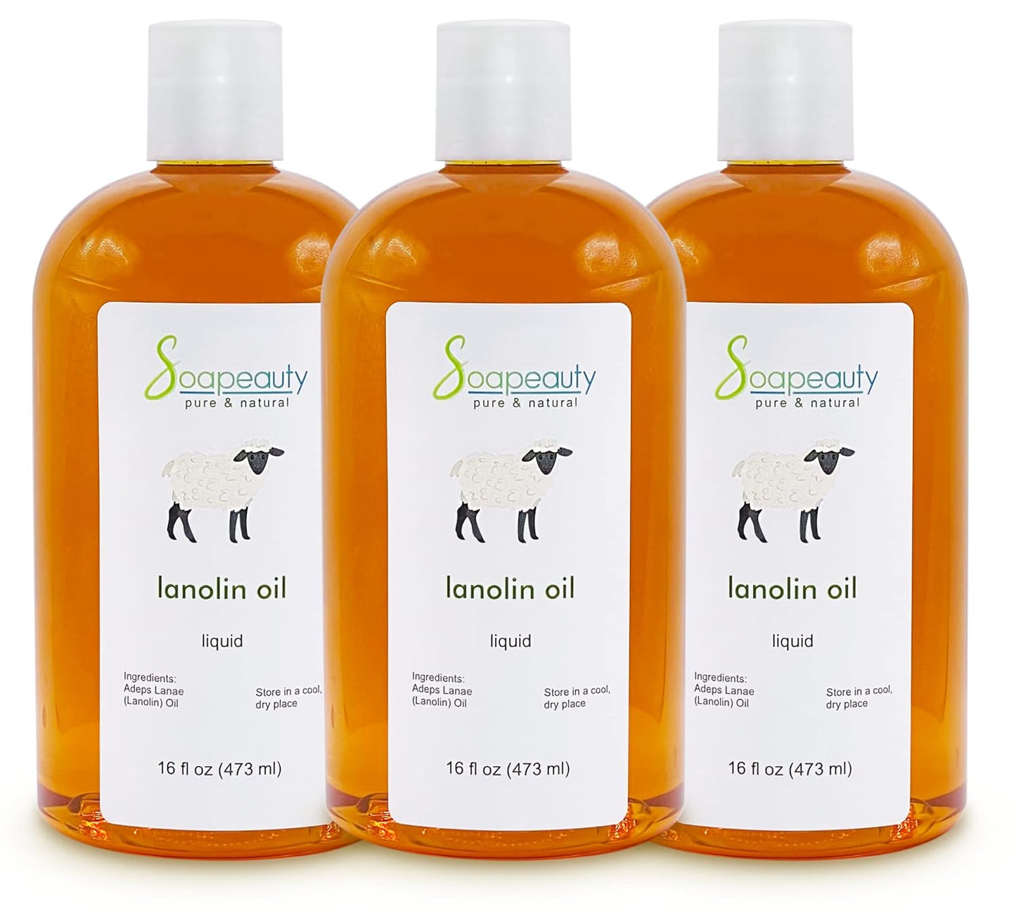 LANOLIN OIL Cold Pressed Unrefined | 100% Natural Available in Bulk | Carrier for Essential Oils, Face, Skin, Hair Moisturizer, Soap Making | (48 oz)