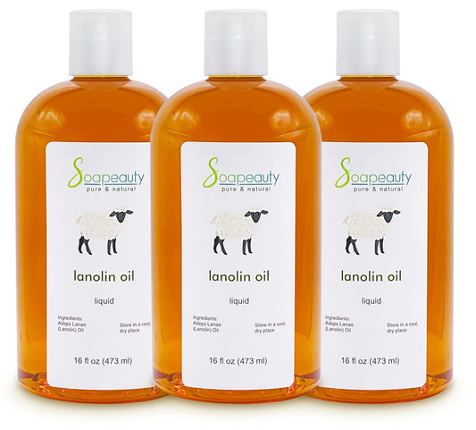 LANOLIN OIL Cold Pressed Unrefined | 100% Natural Available in Bulk | Carrier for Essential Oils, Face, Skin, Hair Moisturizer, Soap Making | (48 oz)