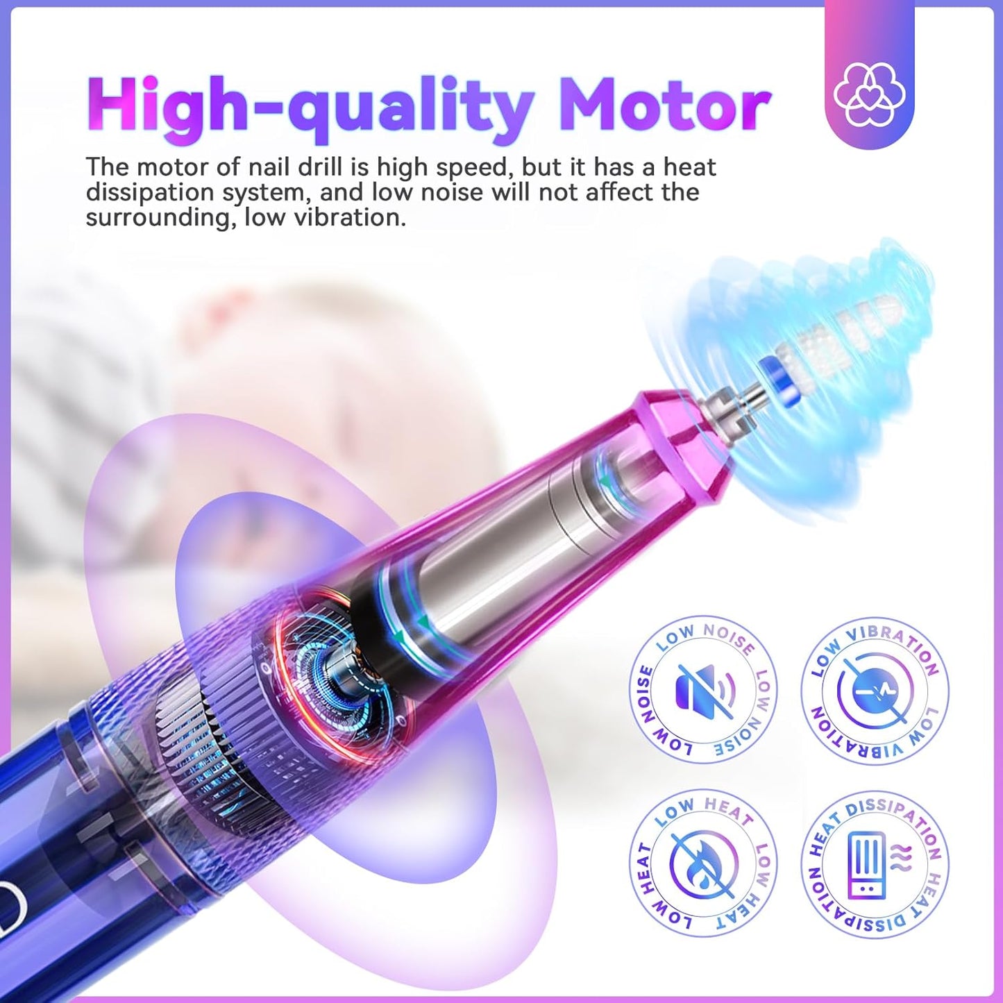 SAVILAND Portable Electric Nail Drill - PRO 35000RPM Electric Nail File Nail Drills for Acrylic Nails Professional with Drill Bits Manicure Pedicure Supplies Use Nail Art for Home DIY Salon Use