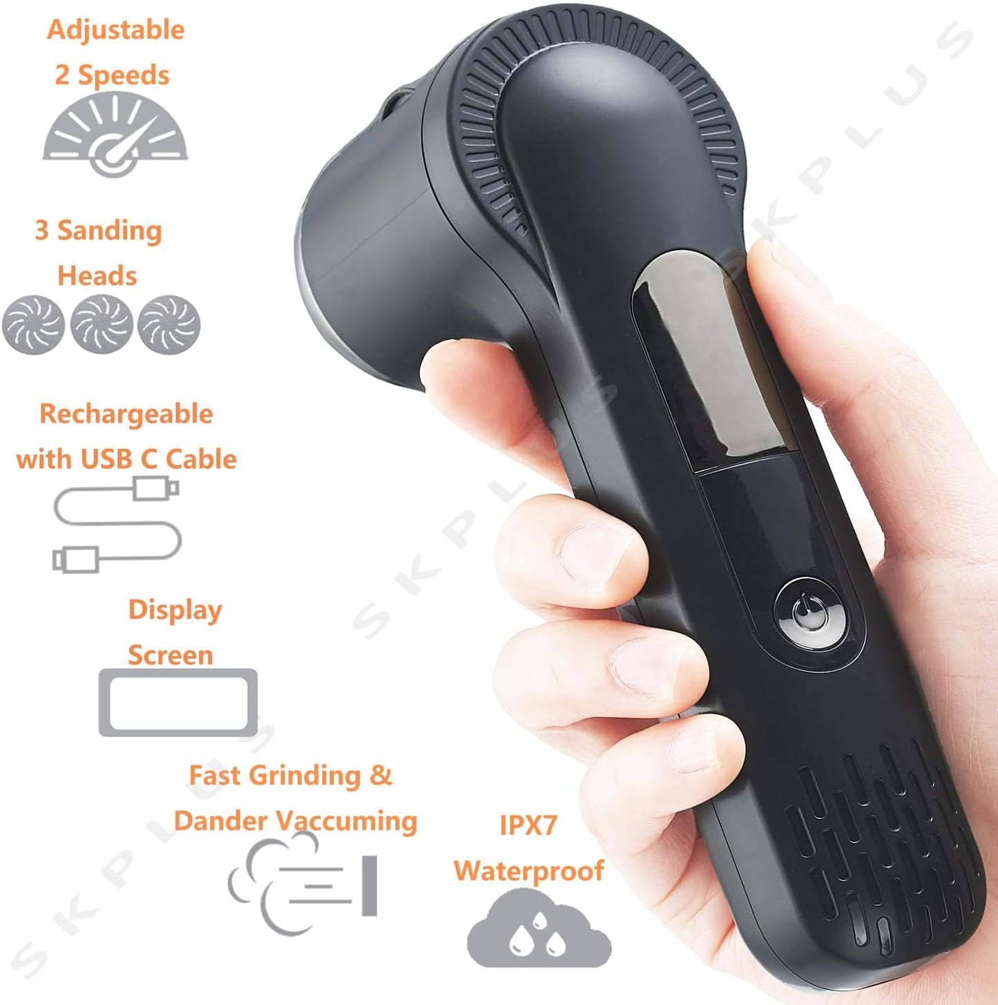 Electric Callus Remover with Dander Vacuum for Feet, Portable 36 in 1 Pedicure Kit Foot File Callus Remover, Waterproof Rechargeable Foot File for Foot Care with 3 Heads&LCD Display