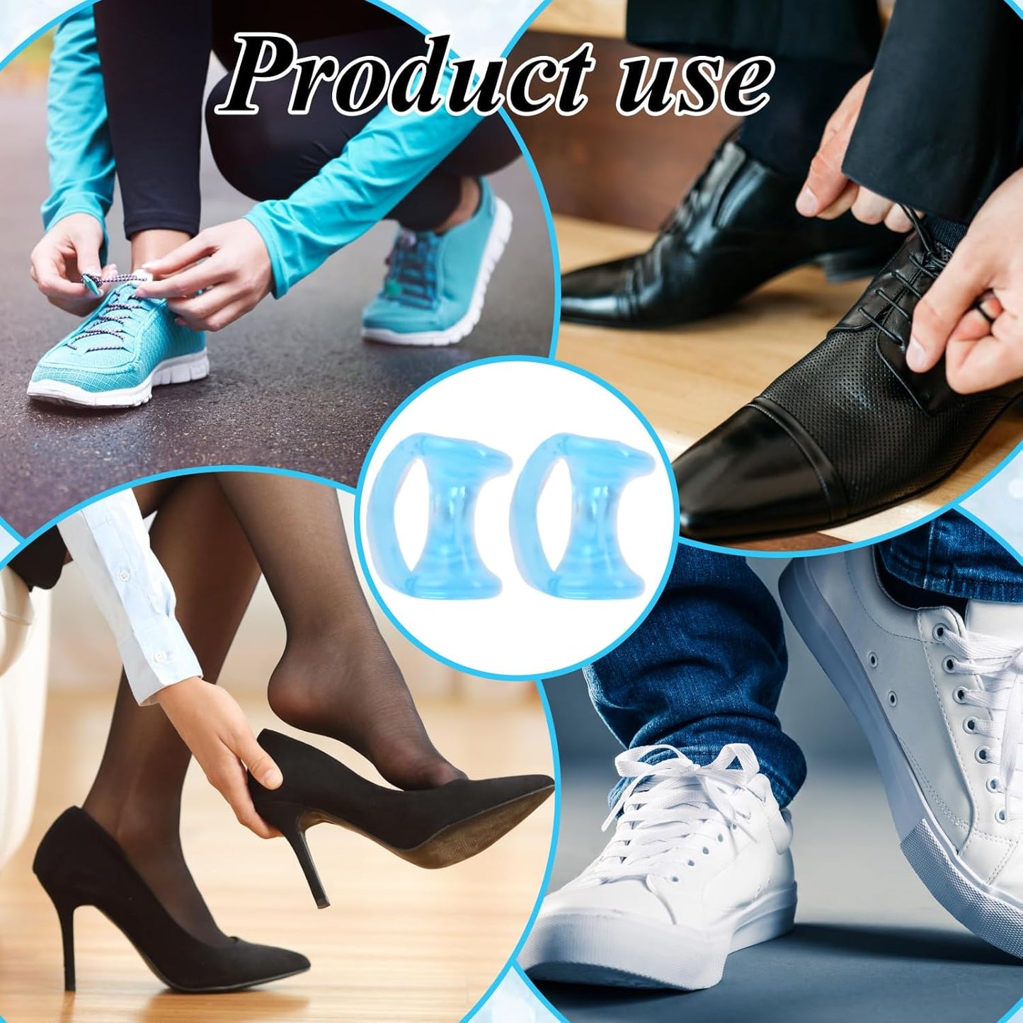 Gel Toe Separator, Pinky Toe Spacers, Little Toe Cushions Straightener Bunion Corrector for Preventing Rubbing & Relieving Pressure, Pain Relief from Overlapping Toes (Clear Blue-10pcs)