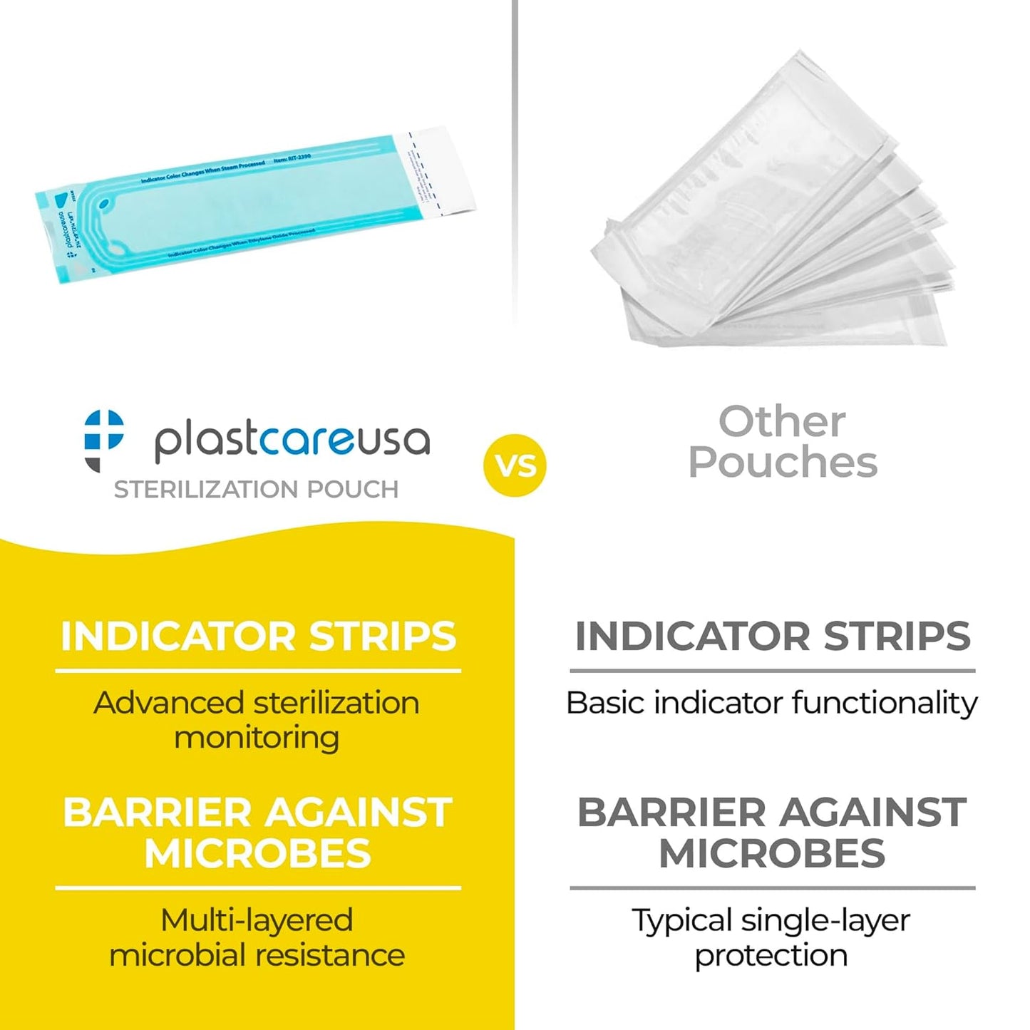 200 2.25 x 9 Sterilization Pouches, Sterilizer Autoclave Bags for Sterilizing Dental Medical Instruments and Cleaning Tools