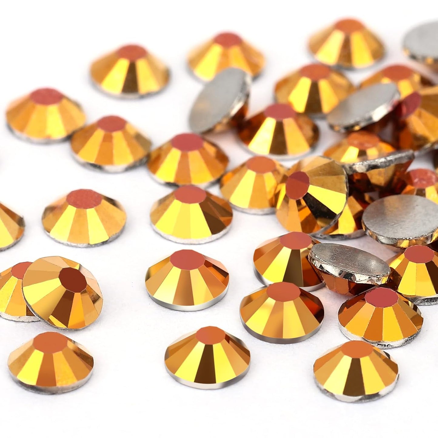 Novani Rhinestones Flatback Rhinestones Glass Gems Stones Jewels Round Gemstones Non-Hotfix Crystal for Crafts,SS16,1440 Pieces,Gold
