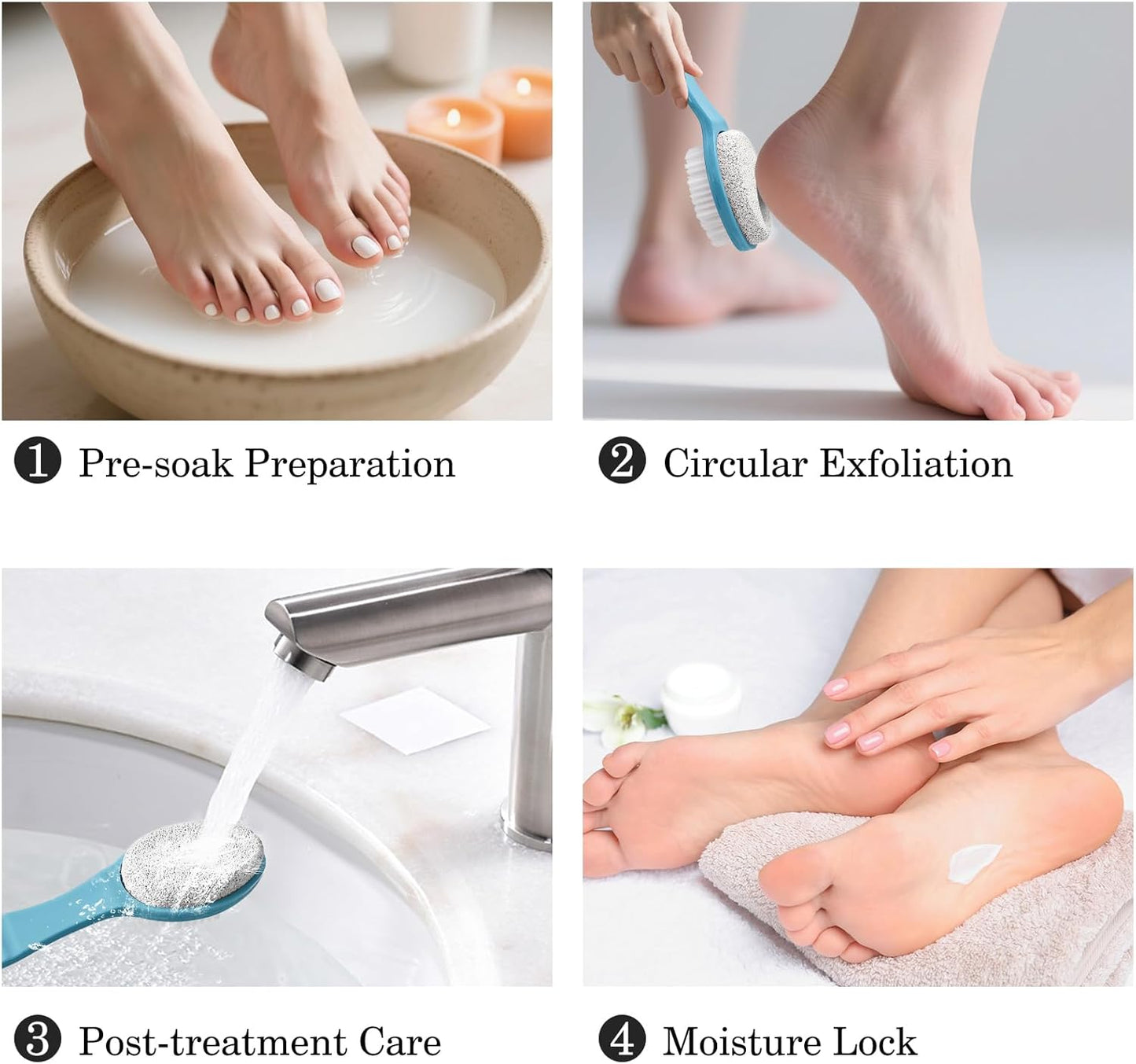 Foot Callus Remover, Double-Sided Pumice Stone Brush for Feet (Blue, 2 Pack)