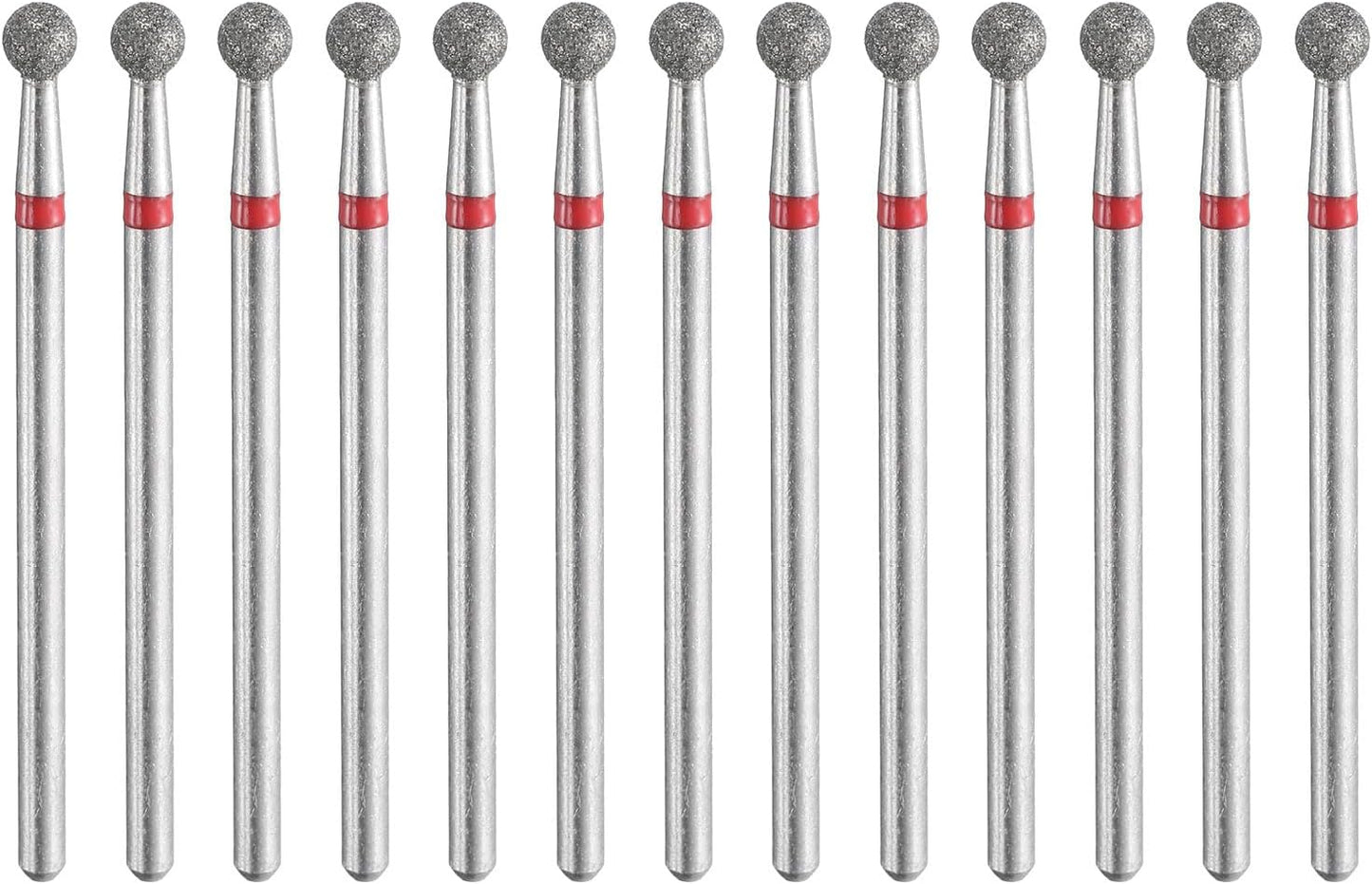 HARFINGTON 13pcs 200-230 Grits Diamond Grinding Bit 3.5mm Ball Head 2.35mm Shank 3.5mm Length Stone Sanding Drill Bits Rotary Tool for Ceramic Glass Nails Grinding Polishing