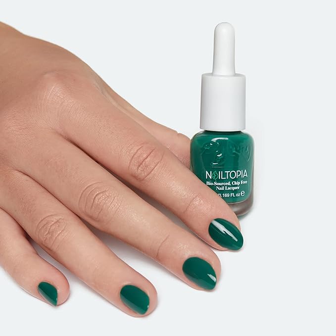 Nailtopia Bio-Sourced, Chip-Free Nail Lacquer - Fast Dry Nail Polish - Superfood-Infused - Natural Nail Polish - Oh Kale Yeah - 0.169 oz
