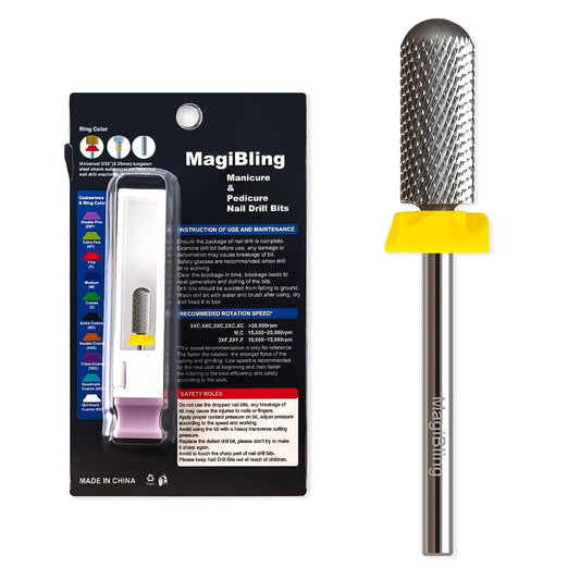 Super Cut Small Barrel 3/32'' Safety Tungsten Nail Drill Bits, Remove Gel Fast, Right handed, Suitable for Manicure Pedicure Cuticle Gel Polishing, Classic Round Top Bits, Grit: Extra Fine.