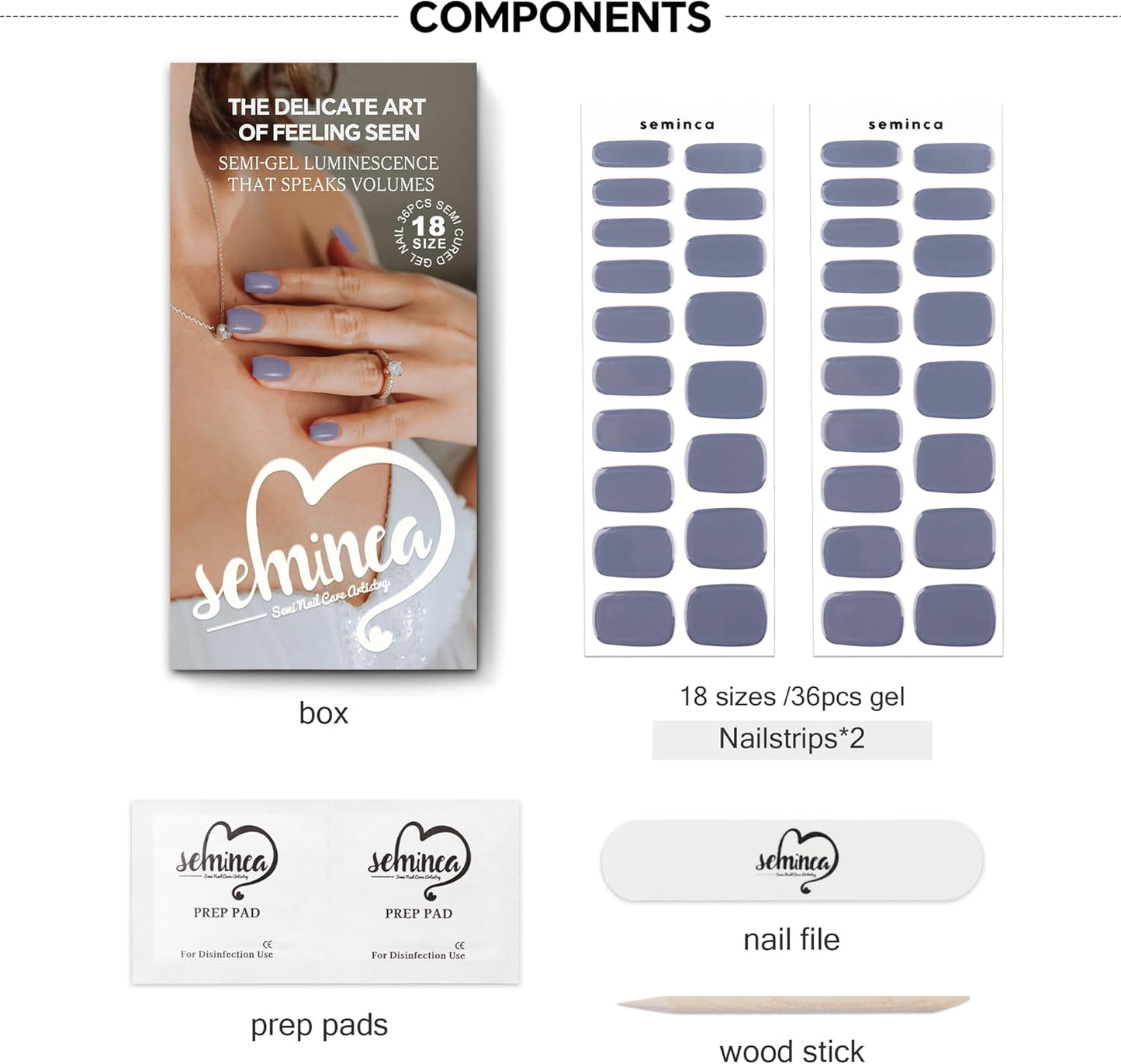 Semi Cured Gel Nail Strips-Hot Yoga Proof Nail Wraps,Flexible Press Ons for Pilates,Gym & Sauna Safe,Salon-Quality,Long Lasting Works with Any UV/LED Lamps(Cream Cloud)