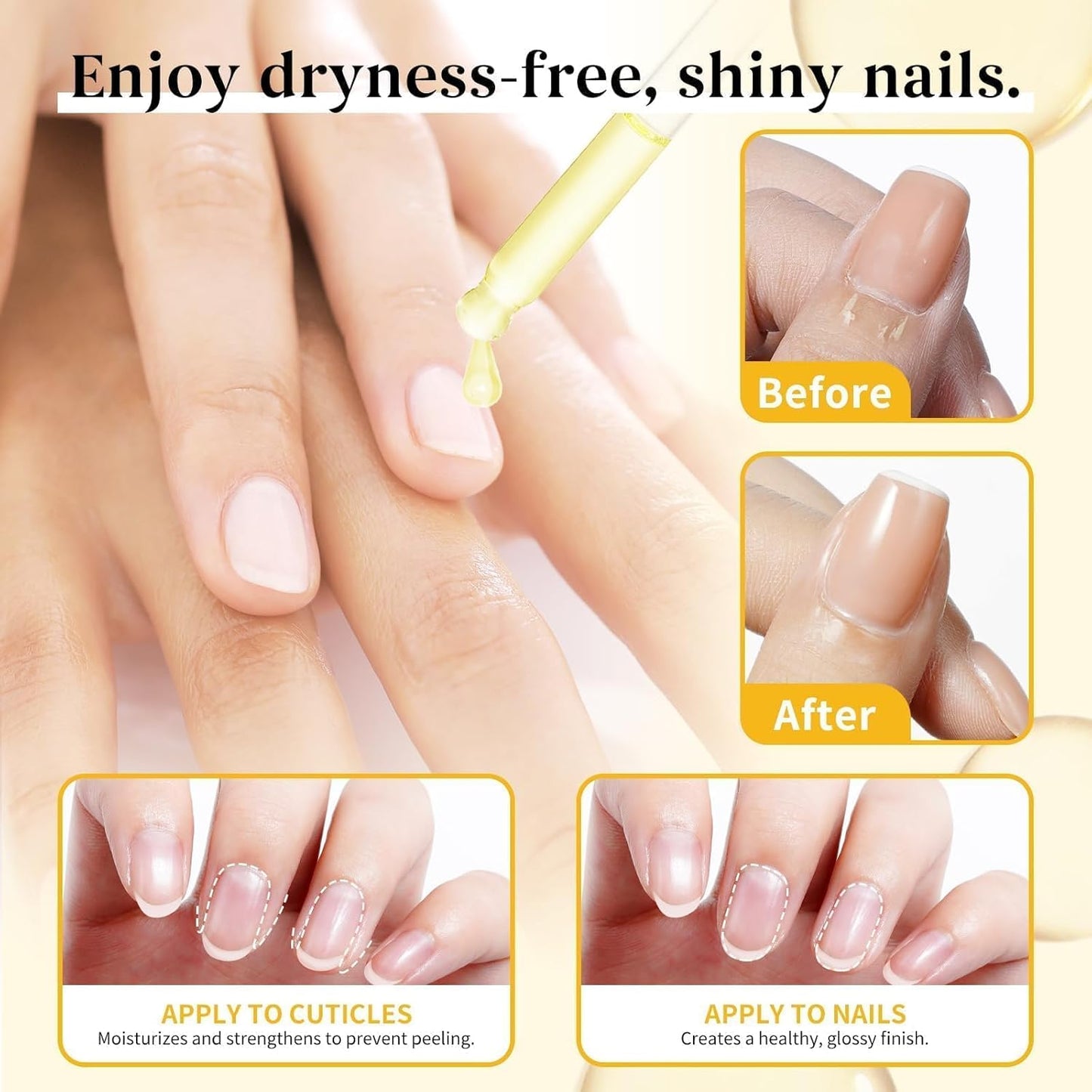 EJW Cuticle Oil for Nails, Hydrating, Scented Nail Oil Cuticle Care - Repaired Cuticles, Damaged Skin and Thin Nails, Moisturizes and Strengthens Nails, 0.5 fl.oz (Milk and Honey)