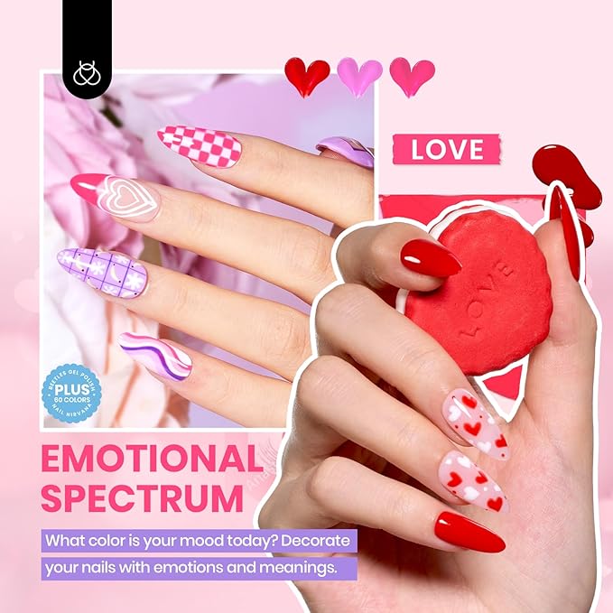 Beetles Fall Gel Nail Polish Set - Emotional Spectrum 69PCS 60 Colors Gel Polish Kit Base Coat Glossy & Matte Top Coat UV Led Soak off Collection Brown Red Black Nude White Gifts for Women