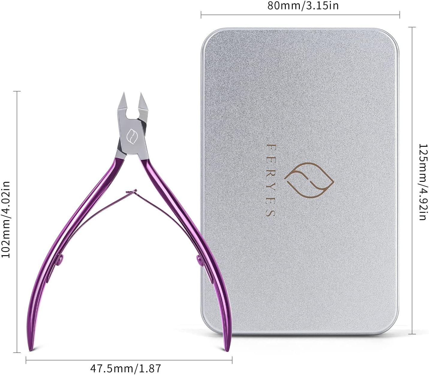 FERYES Toenail Clipper Straight Blade for Ingrown and Thick Nails - Stainless Steel and Sharp Pointed Tip Ingrown Nail Clipper – Wide Jaw Toe Nail Cutter Ingrown Tool
