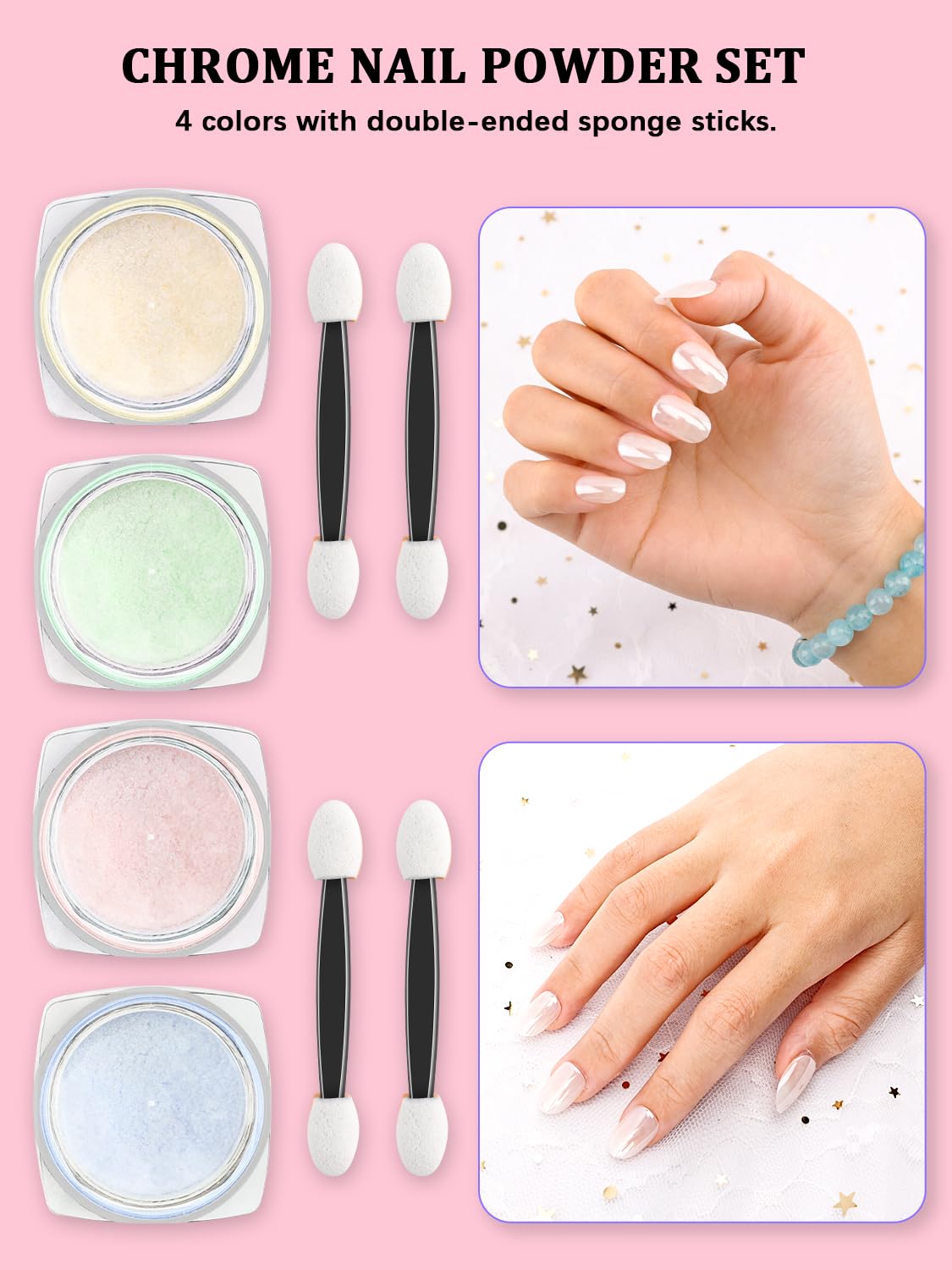 Nail Art Kit, Nail Art Tools, Nail Design Tools, Nail Art Brushes Decoration Kit, Nail Dotting Tool, Nail Kit for Beginners, Chrome Nail Powder, Nail Stickers, Nail Rhinestones, Nail Charms Gems