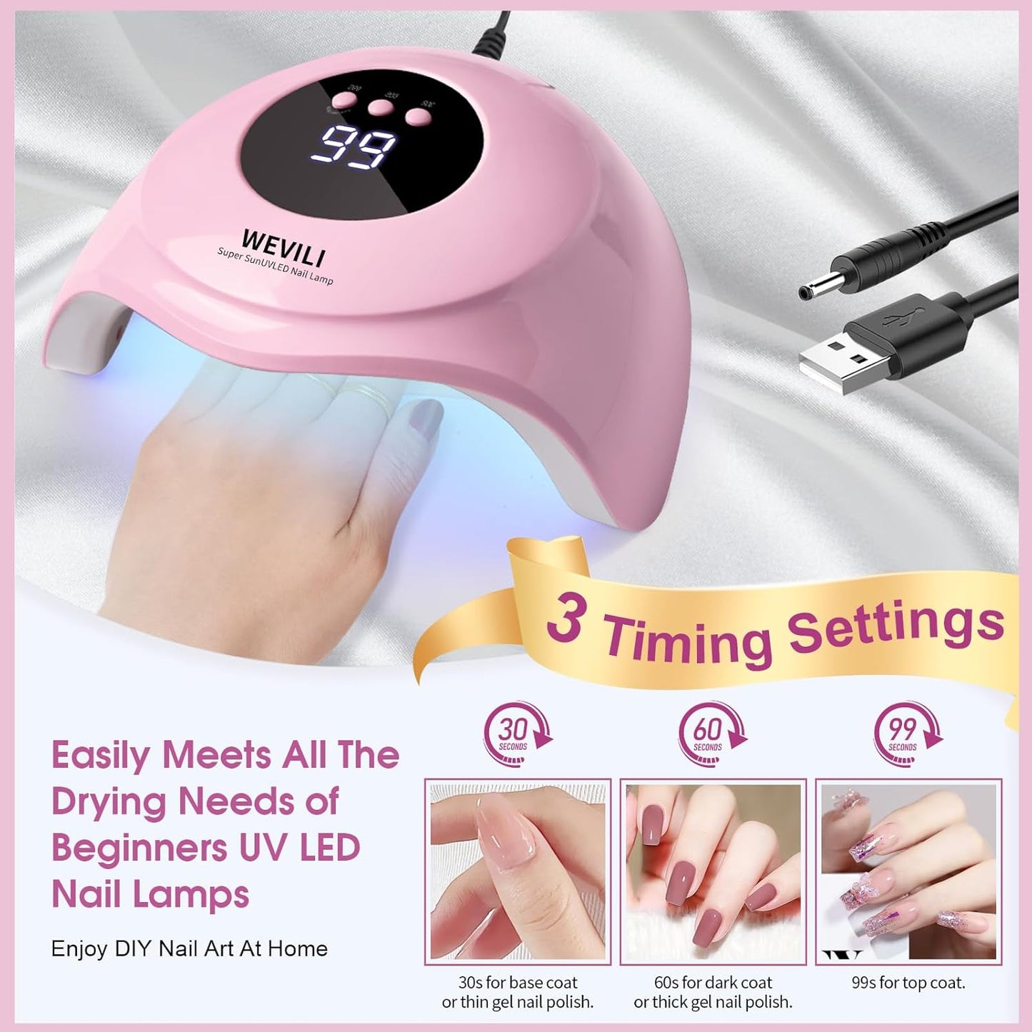 UV LED Nail Lamp, 72W Nail Dryer for Gel Polish with 24 LED Beads 3 Timer Setting, Professional Nail Light UV Nail Lamp for Gel Nails with Auto Sensor& LCD Screen