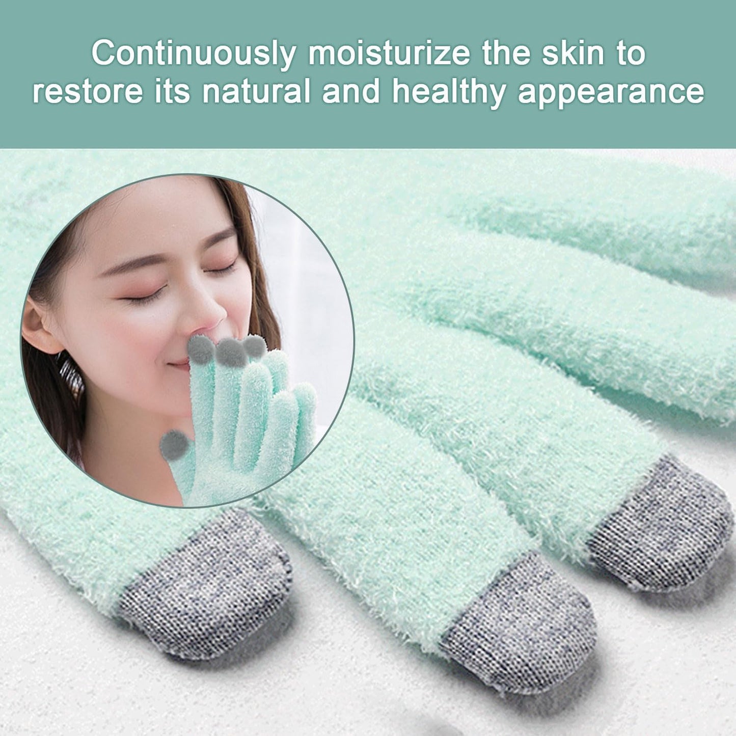Moisturizing Gloves for Dry Hands, Touchscreen Silicone Gloves Reusable Spa Hydrating Gloves for Women Hand Care Cracked Skin